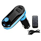 MP power  LED sans fil Lecteur MP3 pour Voiture et Transmetteur FM avec Télécommande et adapteur allume-cigare pour Tous téléphone portable Bluetooth Iphone 6S 6S plus 6 5 5S 5C Ipad Mini 2 3 4 5 Samsung Galaxy note 5 S6 edge + S4 S5 HTC M9 M8 M7 Sony Z5 M5 C5 LG G4