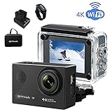 OTHA Caméra D'Action 4k/1080P Camera Etanche 30M WiFi 16MP Ultra HD 170 Degrés Lentilles Avec Sony Capteur Caméscope Sous-marin, Mode de Vision Nocturne Timelape et Vidéo Ralenti, Télécommande Sans Fil, 2 Piles Rechargeables Incluses(Noir)