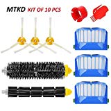 MTKD Kit brosse pour iRobot Roomba série 600 – Kit de 10 pièces accessoires (Brosses Latérale, filtres, brosse de Cerda et etc..) pour aspirateur robot.