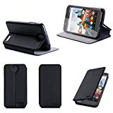 Etui luxe Archos 55 Helium / 55 Helium Ultra noir Cuir Style avec stand - Housse Folio Flip Cover coque de protection Archos 55 Helium 4 seasons - Accessoires pochette XEPTIO : Exceptional case !