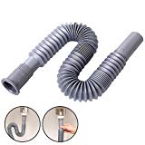 Aolvo eaux usées, 0,9 m de tuyau de vidange Descente (Gouttière) Tube de vidange PVC PP rétractable Portable machine à laver extension de tuyau de vidange Déodorant pour lave-vaisselle Lavabo