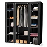 MERVY - LA MOINS CHERE D'AMAZON - ARMOIRE - XXL TRES GRANDE - ETAGERE DRESSING EN TISSUS POUR VETEMENTS CHAUSSURES 150X45X180CM *N°1 NOIR*