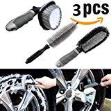 Fristee - Ensemble de 3 brosses pour nettoyage des roues de voiture, moto ou vélo