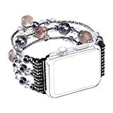 Bracelet Apple Watch 42MM,Bracelet Fantaisie Femme Rosa Schleife Apple Watch Series 2 42mm Bracelet de Remplacement iWatch Series 1 Sport Band Strap en agate artificielle avec Cristal Rhinestone Bands Sangle pour iWatch Sport Edition 42mm(No Tracker)