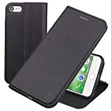 Nouske étui Folio en cuir pour Apple iPhone7 iPhone8 4.7 pouces, Cover Coque TPU Porte cartes avec Support Protection intégrale, Noir.