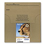 Encre d'origine EPSON Multipack Guépard T0715 : cartouches Noir, Cyan, Magenta et Jaune [Emballage « Déballer sans s'énerver par Amazon »]