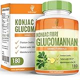 Glucomannane 500mg - Pure Fibre de Racine de Konjac - Pour Hommes et Femmes - 180 Capsules (30 Jours d'Approvisionnement) de Earths Design