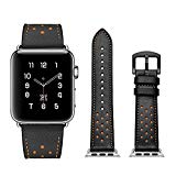 Bracelet Apple Watch Nike+,Bracelet Apple Watch 42mm Series 3 AottomApple Watch Series 2 Bracelet de Sport Bande Remplacement de Bracelet Apple Watch Series 1 Leather Straps avec Metal Acier inoxydable Fermoir Classique Accessories pour Tracker d'activité Apple Watch Sport/Edition