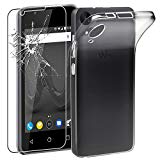 ebestStar - Coque Wiko Sunny 2 [Dimensions PRECISES : 126.6 x 66.3 x 11.4 mm, écran 4''] - Housse Coque Silicone Gel Souple ULTRA FINE INVISIBLE + Film protection écran en VERRE Trempé, Couleur Transparent
