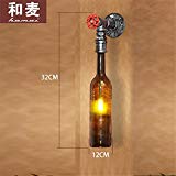 Avanthika E27 Créatif Rétro Applique Murale Intérieur Vintage Lampe Murale Industriel Lampe de Mur Fer à Repasser Art Déco  Bouteille de bière rétro Air industriel conduit de lumière murale wall lights restaurant créatif personnalisé est un café-bar décoration lumière