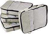AmazonBasics Lot de 4 sacoches de rangement pour bagage Taille L, Gris