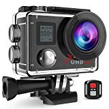 Campark ACT76 Caméra Sport 4K/1080P WiFi Double Ecran 16MP Ultra HD Caméra d'Action Etanche 30M, 170 Degrée, Télécommande avec 2 Batterie et inclut des Kits Complets d'Accessoires