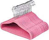 AmazonBasics Lot de 30 cintres en velours pour enfant Rose à pois