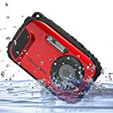 PowerLead Appareil Photo Numérique 16MP, Écran 2,7 pouces, Caméra Étanche jusqu'à 10 m, Zoom x8 (rouge)
