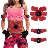 ABS Trainer Muscle Toner Ceinture EMS Muscle Stimulato Muscle Fitness, chargement USB Smart Home appareil de fitness Unisexe support pour homme et femme, Rouge