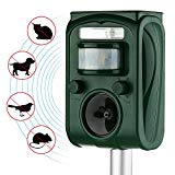 AUTSCA Repulsif Chat Ultrason Solaire Chat Repulsif Ultrason Solaire Animaux Nuisibles Protecteur de Jardin, 5 mode réglable, étanche