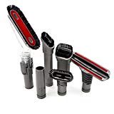 Universal Dyson Compatible Brosse Accessoire Kit Maison Nettoyage Outil Set Brosse Accessoires Kit avec Adaptateur Convertisseur pour Dyson DC08 DC24 DC25 DC33 DC35 DC37 DC39 DC40 DC44 DC45 DC48 DC58 DC59 DC62 DC65 V6 Animal Handheld Aspirateur (6 in 1)