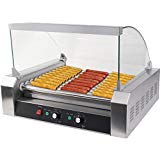 Machine à hot dog professionnelle Hot-Dog Grill 7 rouleaux acier inoxydable 1400 W