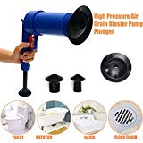 Air Power Pistolet de vidange, manuel haute pression puissant Déboucheur ventouse Opener Aspirateur Pompe pour salle de bain Toilettes, salle de bain, douche, cuisine Obstrués Tuyau Baignoire (Bleu)