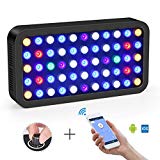 Roleadro WiFi LED Lampe pour aquarium 165 W, panneau de 400 x 212 x 60 mm pour poissons corail marin avec plantes, 6 bandes de spectre de lumière