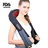 NURSAL Appareil de Massage sans fil chauffant Shiatsu pour l'épaule, le cou, la taille et le dos, sangles plus longues et batterie rechargeable, pour les voyages, pour la maison et le bureau