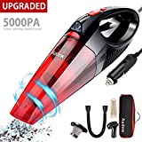 Audew Aspirateur Voiture Portatif, Aspirateur à Main Haute Puissance 120W 4500PA sur 12V l'Allume-Cigare avec Cordon 5M,Suction Humide et Sèche,Couleur Noire et Rouge
