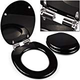 Abattant lunette cuvette de toilette WC couvercle frein de chute noir