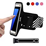 EOTW Brassard Sport pour Samsung Galaxy S7/S6/s6 edge/S5, Brassard téléphone avec espace pour cartes, clés, argent & écouteurs, Bon Maintien pour de Course, Jogging, Vélo, Pêche ( 5,1 Pouces, Noir )