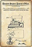 comcard US brevets – Design for a Steam Supply Device For Electric Irons – Projet pour un zufuhr Appareil pour fer à repasser vapeur – slonaker, 1928 – Design No 1.683.145 – Plaque en tôle, Metal Sign Tin
