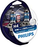 Philips RacingVision + 150% Ampoule Phare H4 12342RVS2, Bleu, Set de 2