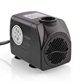 1200L/H Pompe Submersible Multifonction pr Aquarium Poisson Fontaine 2M 25W 220-240V/50Hz pompe à l'eau Ultra-silencieux avec 4 pieds de ventouses - Noir