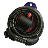 TONYON Cadenas de Vélo, Serrure de Bicyclette, Câble Antivol pour Vélo Scooter Moto Portail Vélo, avec 5 Chiffres Intelligente Code et vélo Titulaire 120cm