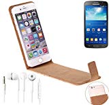 Pour Alcatel One Touch Idol 2 Mini Dual SIM Housse Coque de Liège Étui protection Sac Sacoche pour Alcatel One Touch Idol 2 Mini Dual SIM + Écouteurs Case Cover Flip Style, protecteur shell Flip Cover - K-S-Trade(TM)