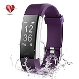 Montre Connectée, NOVETE Bracelet Connecté Sport Cardiofréquencemètre Fitness Tracker d'activité Smartwatch, Bluetooth 4.0 Etanche Podometre, Moniteur cardiaque de poignet pour iPhone iOs et Android (violet)