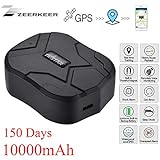 GPS Tracker, 150 Jours en Veille 10000mAh,Étanche Temps Réél GPS Tracker pour Voiture, Anti-Perdu Professionnel Tracker GPS, GPS Tracker Alarme pour Moto Bateau Gratuit APP