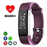 Fitness tracker Bracelet, moniteur de fréquence cardiaque, podomètre, moniteur de sommeil, écran tactile OLED, étanche, Santé du cœur, perdre du poids, DE SPORT tracker Bracelet pour homme et femme, iOS et Android, violet