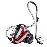 PUPPYOO Force Puissance Aspirateur Sans Sac Aspirateur Cyclonique, Multisystématique Domestique Dépoussiéreur Réglable pour Ménager/ Nettoyer à la Maison (Rouge et Noir)