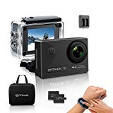 Caméra Sport Etanche WiFi 4K 16MP, OTHA Caméra d'Action 170 °Grand Angle, 1080P 60fps Sony Capteur Vision Nocturne Action Cam, Télécommande, 2 Batteries et des Kits Accessoires