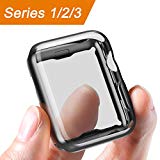 Corki Coque Apple Watch 42mm Protecteur d'écran TPU Ultra Mince - Étui de Protection Anti-Chocs - Couverture Intégrale Fine - Pour iWatch Apple Watch Série 3 Série 2 Série 1 Édition Nike+ (Noir)