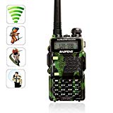 [Avec la fonction de lampe de poche] AGPtek 2015 Baofeng UV-5R5 Dual Band UHF / VHF 5W talkie walkie émetteur-récepteur Radio avec Ecouteur Double Radio Band 136-174/400-470MHz(une pièce) (Camo)