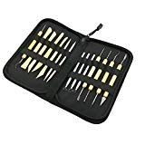 Ensemble de 14 outils de sculpture GoFriend - Pour la poterie en céramique - Outils de travail du bois et de l'argile - Pochette zippée en toile