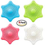 Filtre à bonde de douche et bain Attrape-cheveux Grilles Évier Bouchons Lot de 4