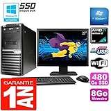 Acer PC Tour Veriton M421G Athlon II X2 8Go Disque 480Go SSD WiFi W7 Ecran 27'