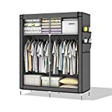 Intirilife – système d’armoire pliable refermable DIY avec penderie et solutions de rangement étagère armoire à vêtements armoire en tissu commode casier de dimension: 108 cm x 170 cm x 45 cm en GRIS-PIERRE