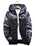 Homme Veste Coupe-vent Camouflage Multifonction Veste à Capuche Running Softshell Manteau