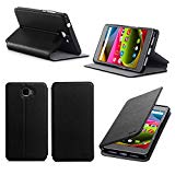 Etui luxe Archos 55 Cobalt Plus 4G noir Ultra Slim Cuir Style avec stand - Housse Folio Flip Cover coque de protection Archos 55 Cobalt Plus double Sim noire - Accessoires pochette XEPTIO : Exceptional case !
