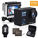 IXROAD Caméra Sport Embarquée 4K Gyro WiFi Action Cam Appareil Photo Étanche avec Télécommande (Noir)