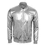 Cusfull Hommes Casual Manteaux et Blousons Mode Bling Brillant Slim Sport Jacket parfait pour Party Disco Discothèque Dancing Halloween Cosplay etc (M, ARGENTE)