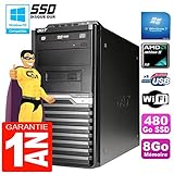 Acer PC Tour Veriton M421G Athlon II X2 8Go Disque 480Go SSD Graveur DVD WiFi W7