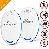 2-Paquets Répulsif Ultrason Anti-Rongeurs,Anti Moustique Insecte Ultrasonique Répulsif - Set de 2 lutte antiparasitaire électronique - Se débarrasser des moustiques, araignée, rats, fourmis, cafards-100% sans danger pour l'homme et les animaux.